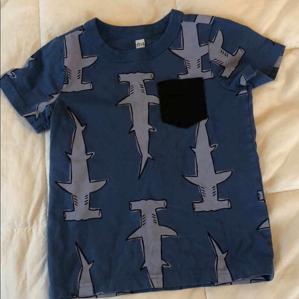 Tea collection. Boys t shirt with shark print.